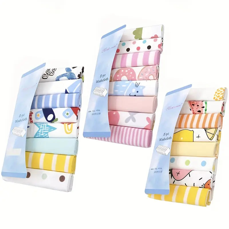 Soft Baby Face Towels or Wash Towels Natural 8pcs