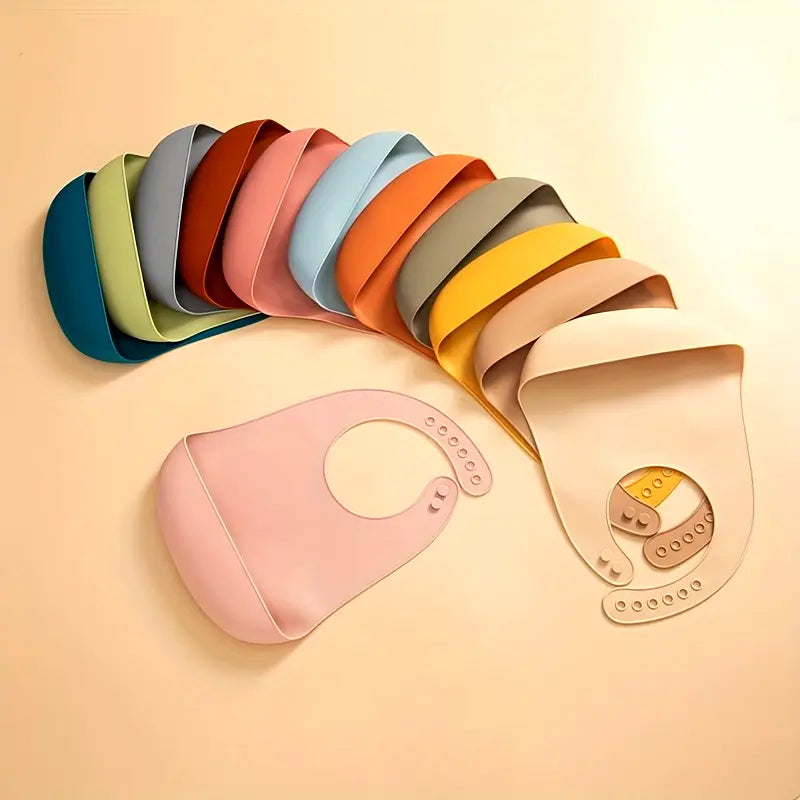 Baby Infant Toddler Silicon Bib Secure Fit Design Various Colours