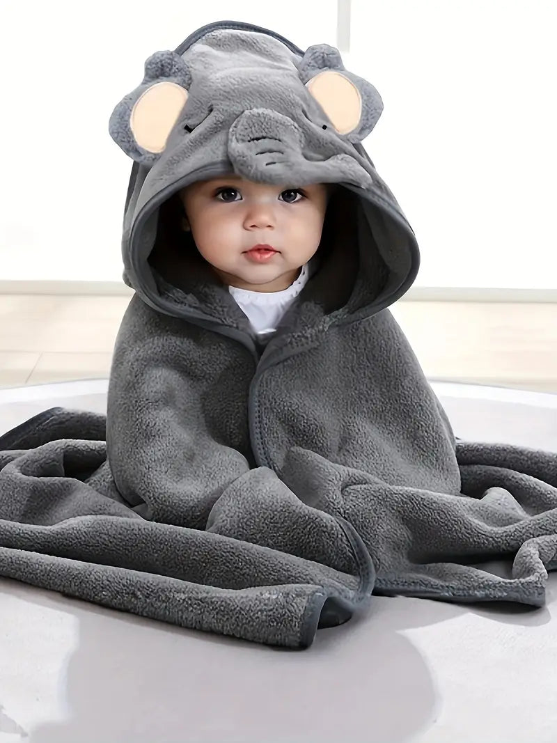 Super Absorbent Microfiber Baby Bathrobe Animal Design