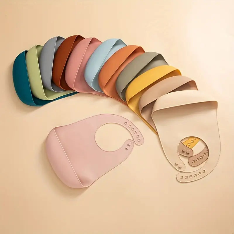 Baby Infant Toddler Silicon Bib Secure Fit Design Various Colours