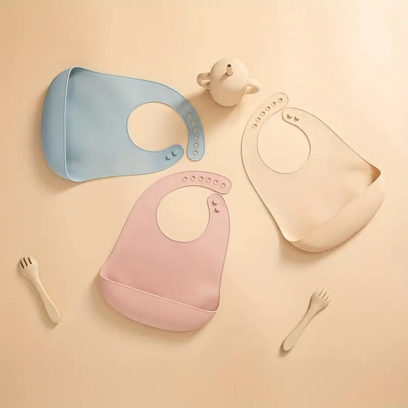 Baby Infant Toddler Silicon Bib Secure Fit Design Various Colours