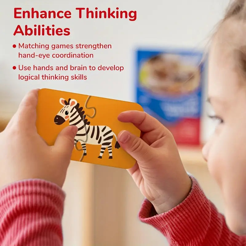 Colourful 32pcs Jigsaw Puzzles - Animals Vehicles Fruits Vegetables