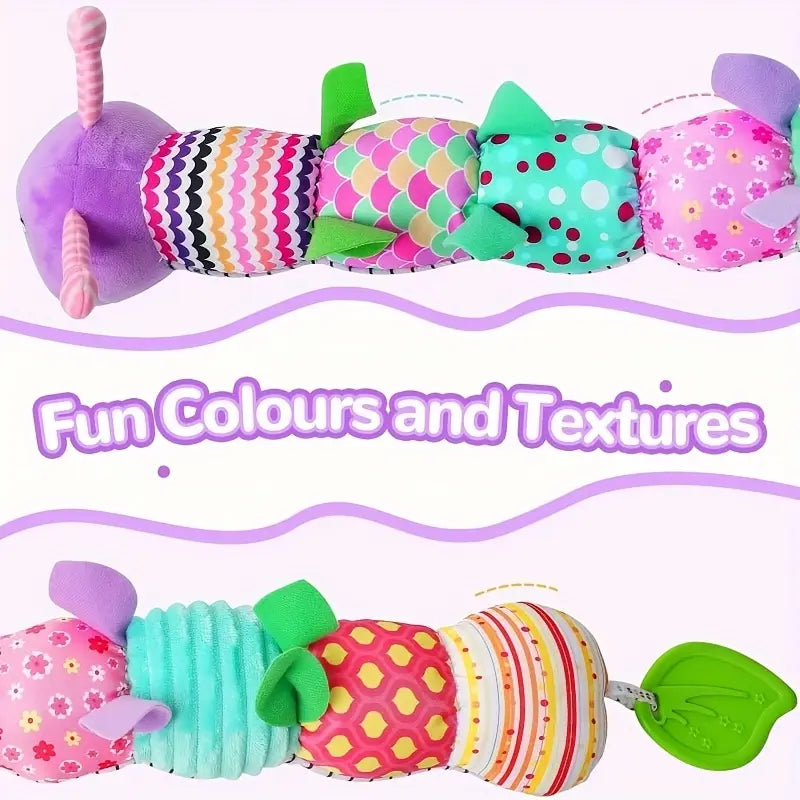 1pc Interactive Plush CATERPILLAR Toy with Music, Sensory Rustling & Texture Features