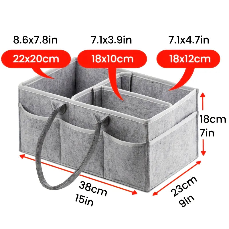 Baby Multipurpose Portable Organizer for Diapers, Toys and other Essentials - Light Grey, Dark Grey, Khaki