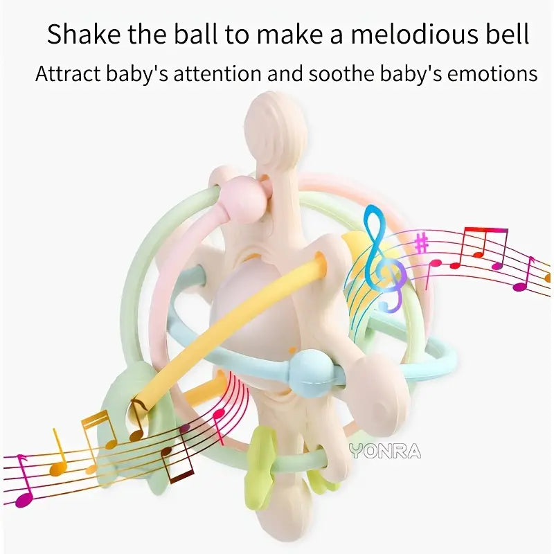Rattle & Sensory Teether Bed Bell Silicone Ball -0 12 Months