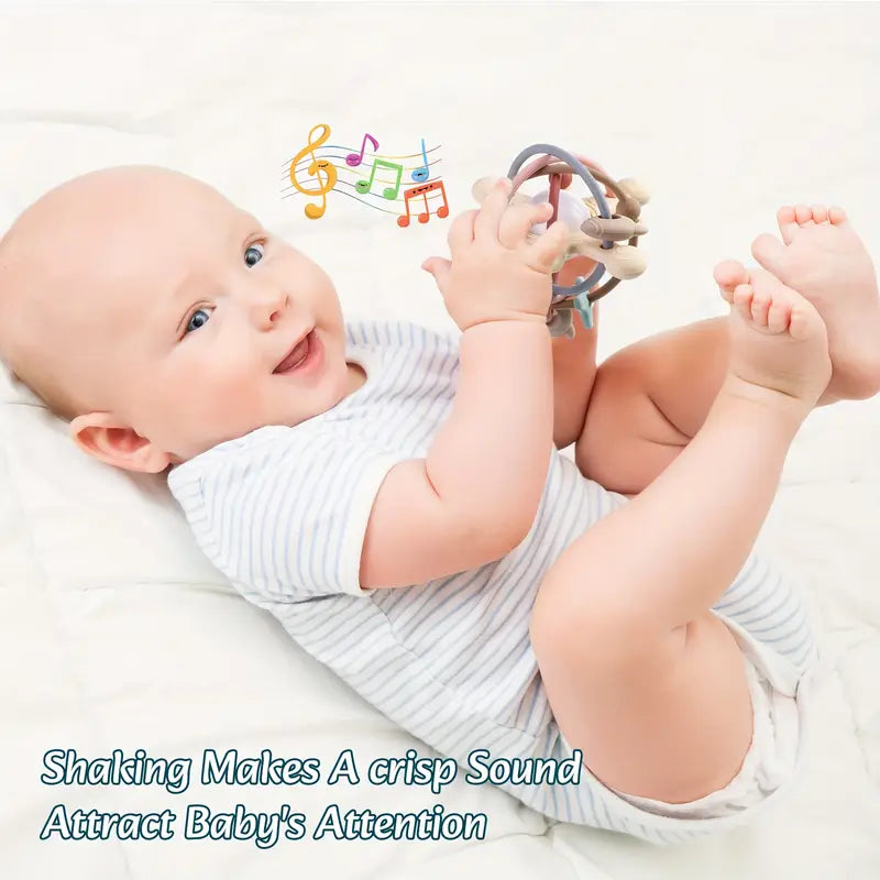 Rattle & Sensory Teether Bed Bell Silicone Ball -0 12 Months