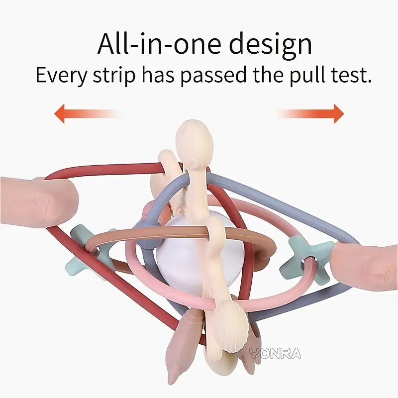 Rattle & Sensory Teether Bed Bell Silicone Ball -0 12 Months