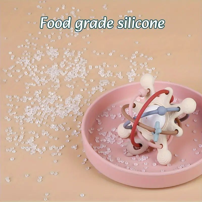 Rattle & Sensory Teether Bed Bell Silicone Ball -0 12 Months