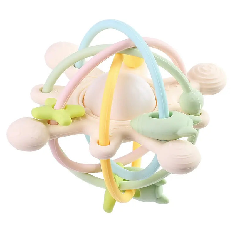 Rattle & Sensory Teether Bed Bell Silicone Ball -0 12 Months