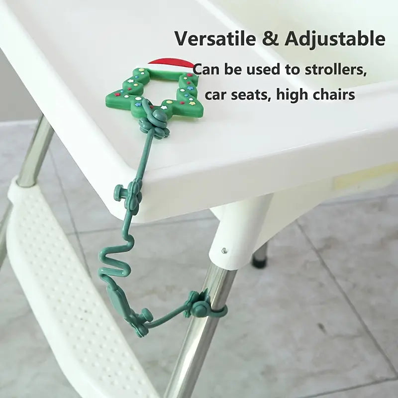 Silicon Baby Safety Chain Holder Clip for Strollers, High Chairs, Car Seats, Cribs - Various Colours