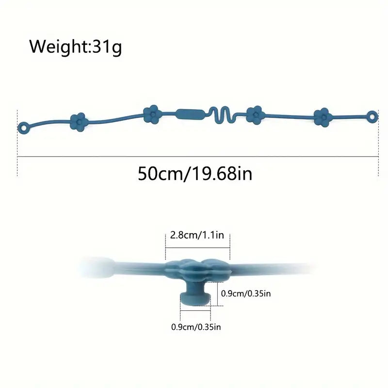 Silicon Baby Safety Chain Holder Clip for Strollers, High Chairs, Car Seats, Cribs - Various Colours