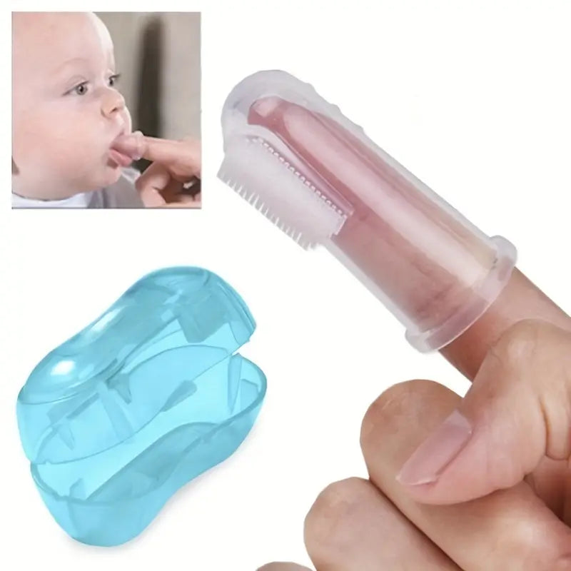 Soft Baby Toothbrush for Teething and Cleaning - Blue or White