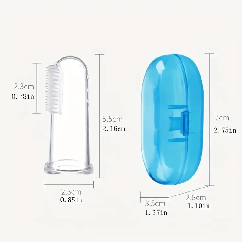 Soft Baby Toothbrush for Teething and Cleaning - Blue or White