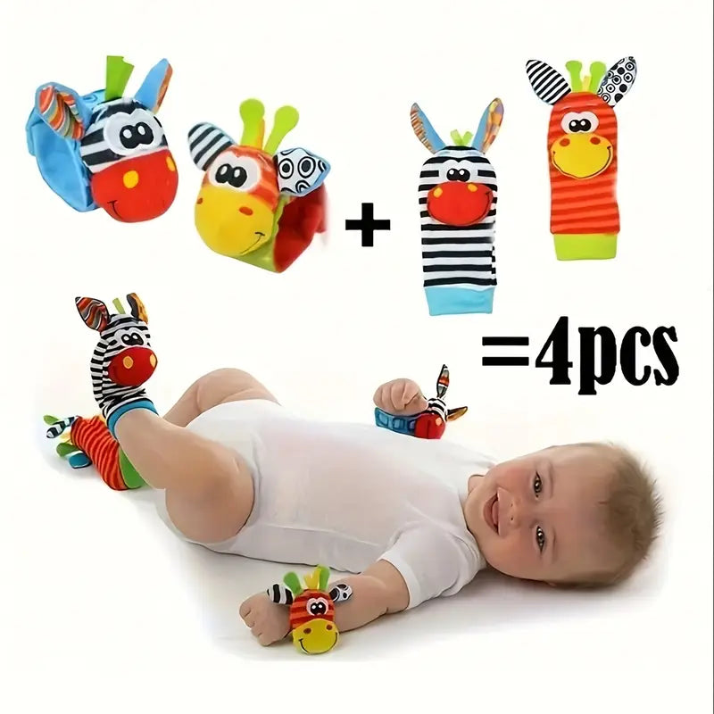 Toddler Entertainment -  Stuffed Plushies - For Wrists and Feet  - 4pcs