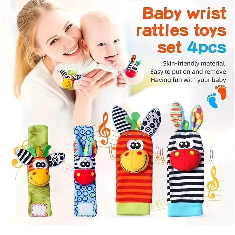 Toddler Entertainment -  Stuffed Plushies - For Wrists and Feet  - 4pcs