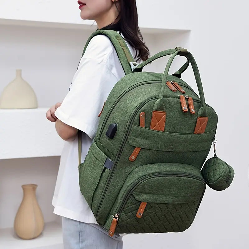 Large Multifunctional Soft Shell Baby Backpack Nappy Bag - 6 Colours Available