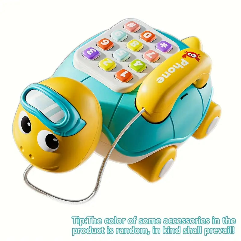 Interactive Baby Learning Turtle Phone for Fine Motor Skills - Green or Yellow