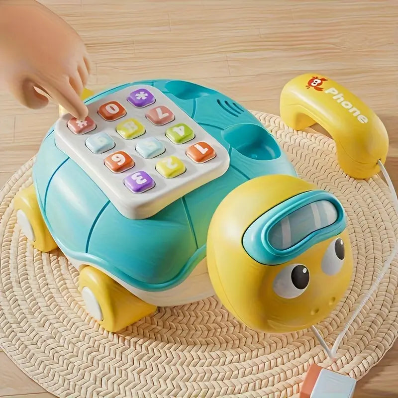 Interactive Baby Learning Turtle Phone for Fine Motor Skills - Green or Yellow