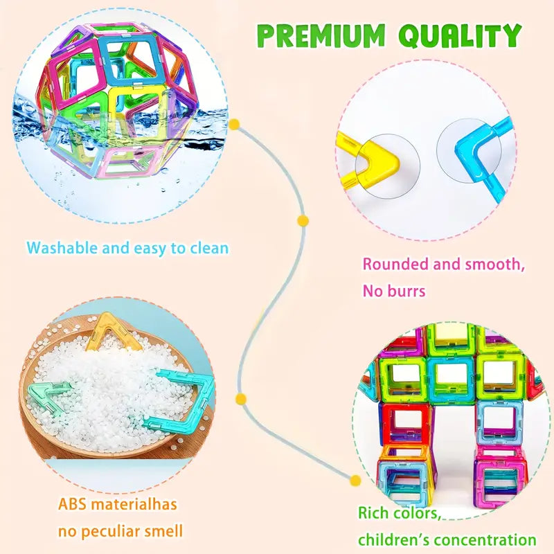 Vibrant Colours Big Size Magnetic Construction Building Blocs