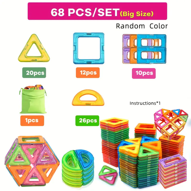 Vibrant Colours Big Size Magnetic Construction Building Blocs