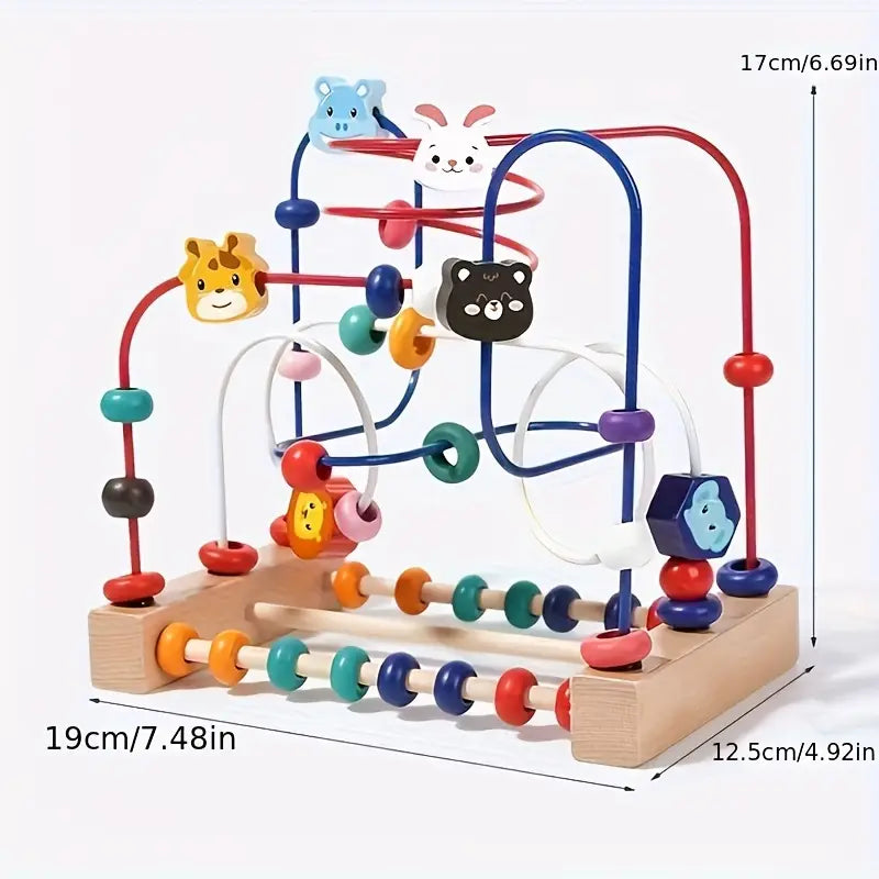 Baby Three Line Animal Wooden Bead Toy